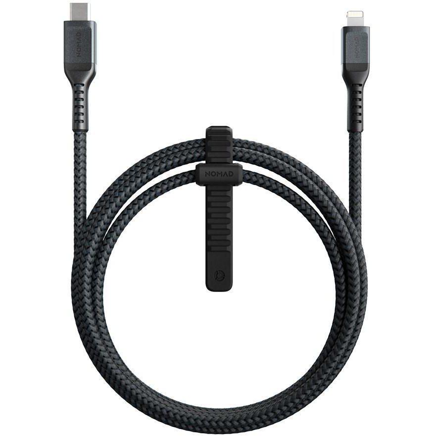 Cablu de date Rugged USB Type-C/Lightning 1.5m Negru