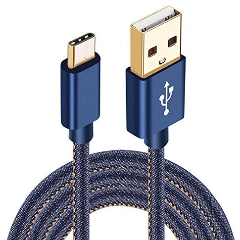 Cablu de date/încărcare TECH PREMIUM Denim Type C 1m Transfer date Incarcare Sincronizare Flexibil U