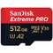 Card Sandisk Extreme Pro MicroSDXC 512GB Clasa 10 + Adaptor SD