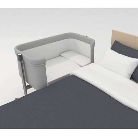 Patut Interbaby Co-Sleeper cu Laterala transparenta cu picioruse reglabile si sistem de leganare Roz