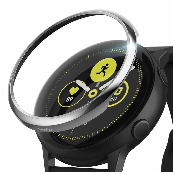 Rama ornamentala otel inoxidabil Argintiu pentru Samsung Galaxy Watch Active