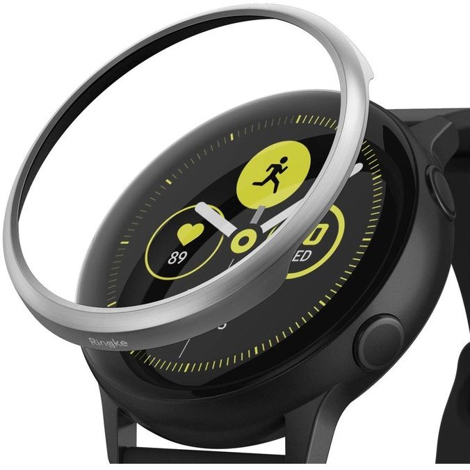 Rama ornamentala otel inoxidabil Gri pentru Samsung Galaxy Watch Active