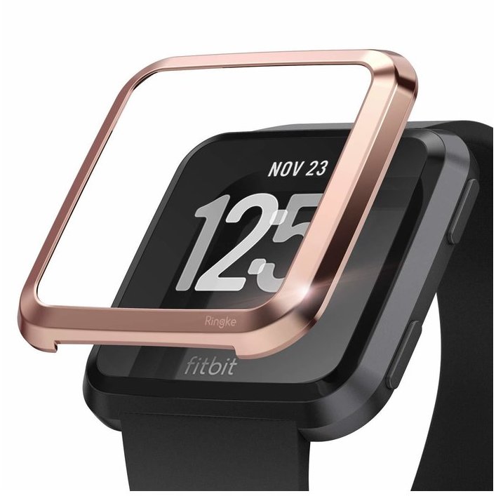 Rama ornamentala otel inoxidabil Rose Gold pentru Fitbit Versa