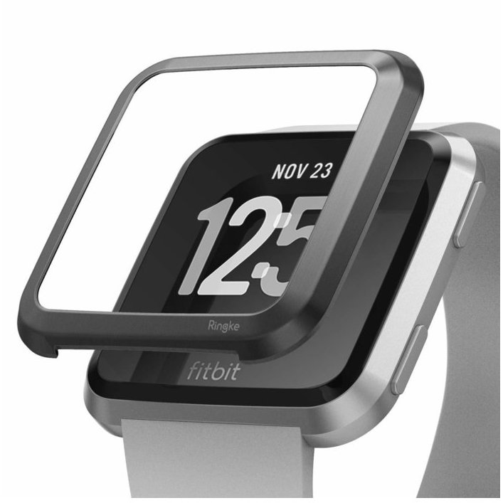 Rama ornamentala otel inoxidabil Gri mat pentru Fitbit Versa