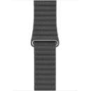 Watch 44mm Band Black Leather Loop Large