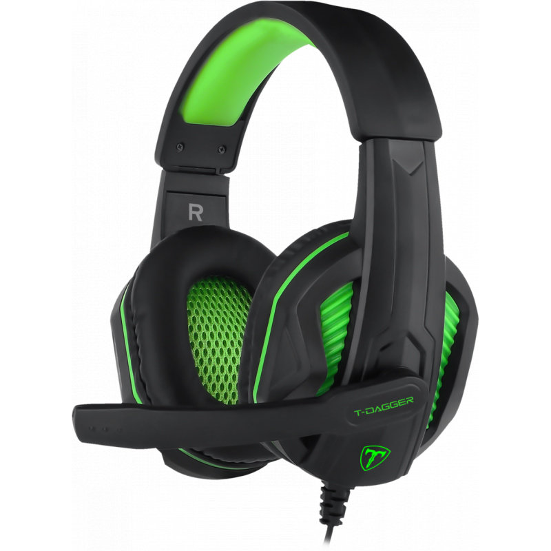 Casti gaming Cook Black Green