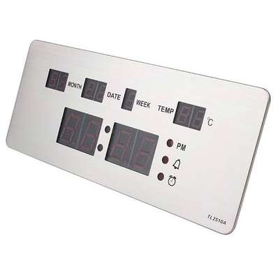Ceas LED TTN ELECTRIC TL2510 slim cu calendar alarma si termometru Argintiu