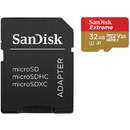 Card de memorie Sandisk Extreme 32GB Micro SDHC Clasa 10 UHS-I U3 Twin Pack + Adaptor SD