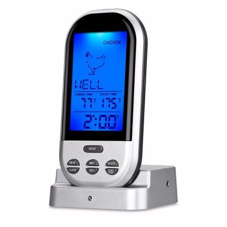 Termometru digital KH-0006 de bucatarie cu sonda Wireless Display LCD 8 butoane thumbnail
