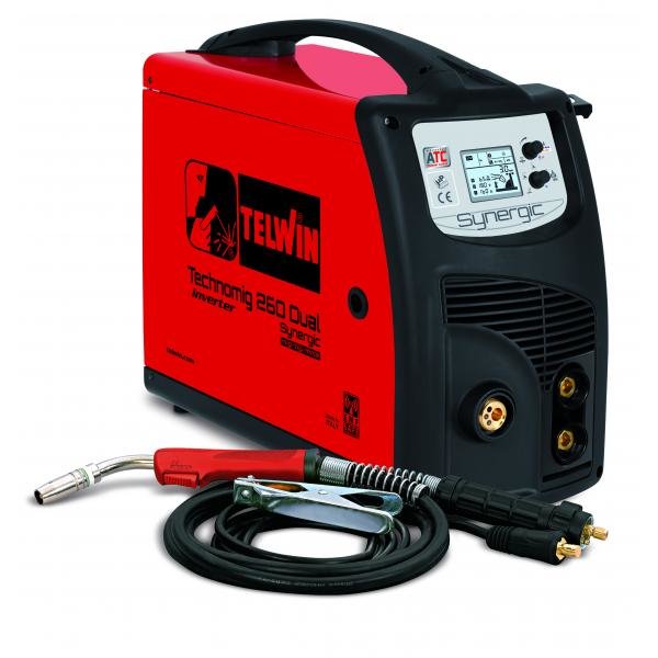 Aparat de sudură Telwin TECHNOMIG 260 tip MIG-MAG DUAL SYNERGIC 230V Roșu