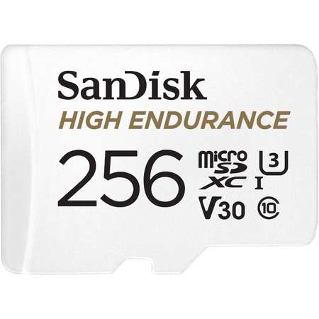 Card de memorie Sandisk High Endurance 256GB Micro SDXC Clasa 10 UHS-I U3 + Adaptor SD