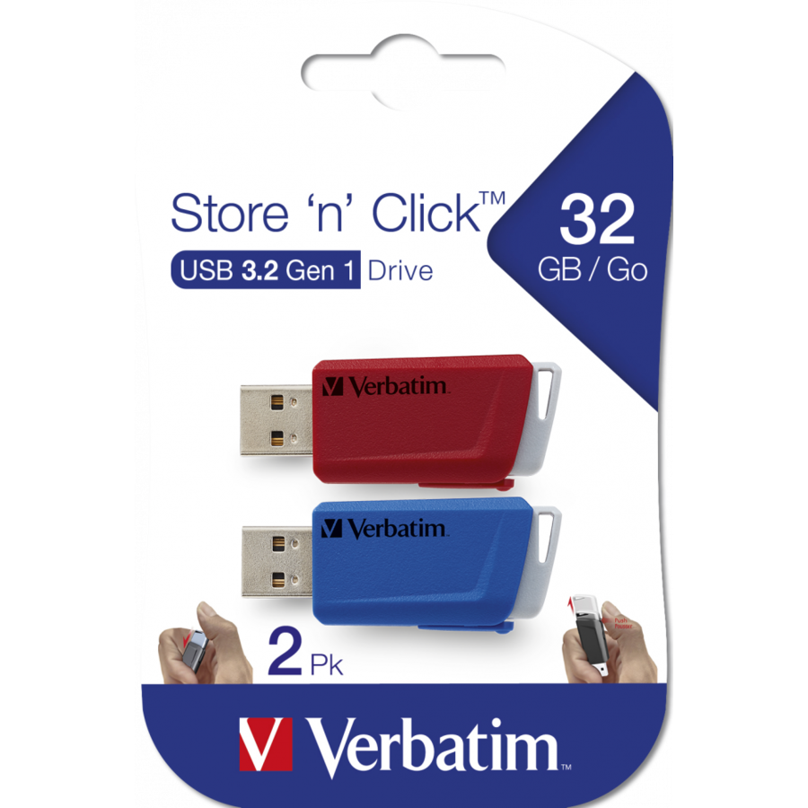 Memorie USB Store' n Click 2x32GB USB 3.2 Red Blue