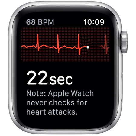 Smartwatch Apple Watch Nike Series 5 GPS 44mm Aluminium Case Pure Platinum/Black Nike Sport Band - S/M & M/L Silver