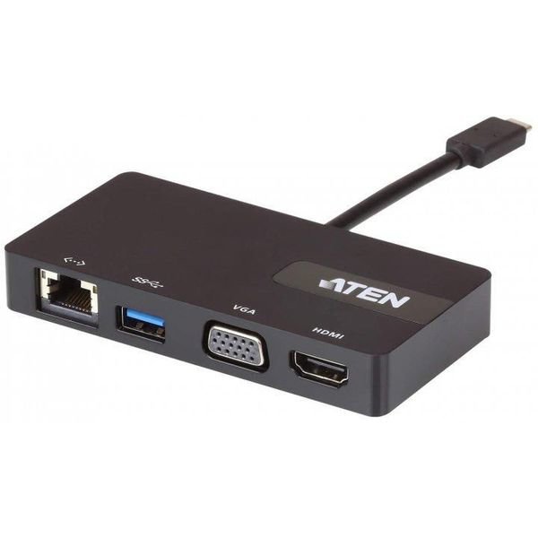 Docking Station UH3232-AT USB-C VGA HDMI Negru
