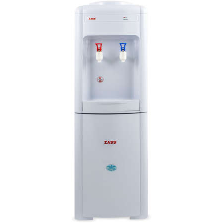 Dozator apa de podea Zass Electro 550 W Compresor pentru racire Agent frigorific R600a Rezervoare apa din inox Termostat automat Alb