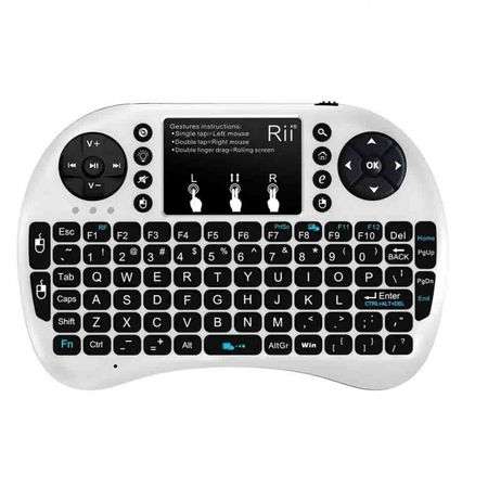 Mini tastatura Rii tek RTMWK08WPBT Bluetooth cu touchpad compatibila smart tv si playstation Alb