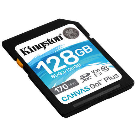 Card Kingston Canvas Go Plus SDXC 128GB Clasa 10 UHS-I U3 V30 170Mbs