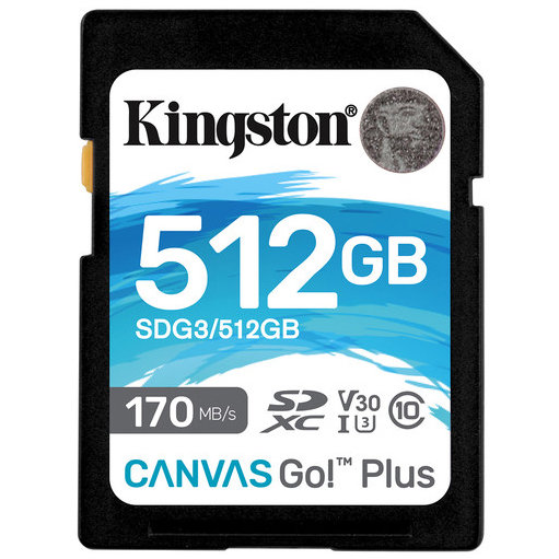 Card Canvas Go Plus SDXC 512GB Clasa 10 UHS-I U3 V30 170Mbs