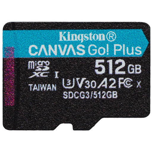 Card Canvas Go Plus microSDXC 512GB Clasa 10 U3 UHS-I 170 Mbs