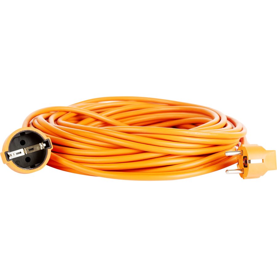 Cordon Prelungitor cu fisa si priza 1 priza 20m Orange