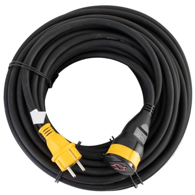 Prelungitor de retea 1 priza 25m Black