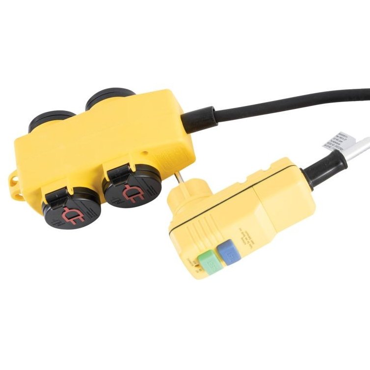 Cablu prelungitor cu intrerupator 4 prize 5m Black Yellow