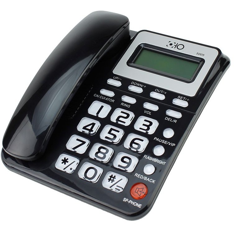 Telefon fix 5005N ID apelant FSK/DTMF Calculator Calendar Memorie Negru