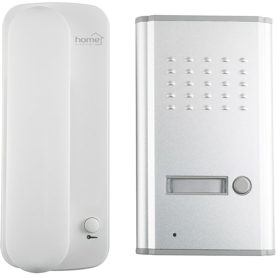Interfon de poarta DP 02 cu fir 230V tablita nume iluminat Alb