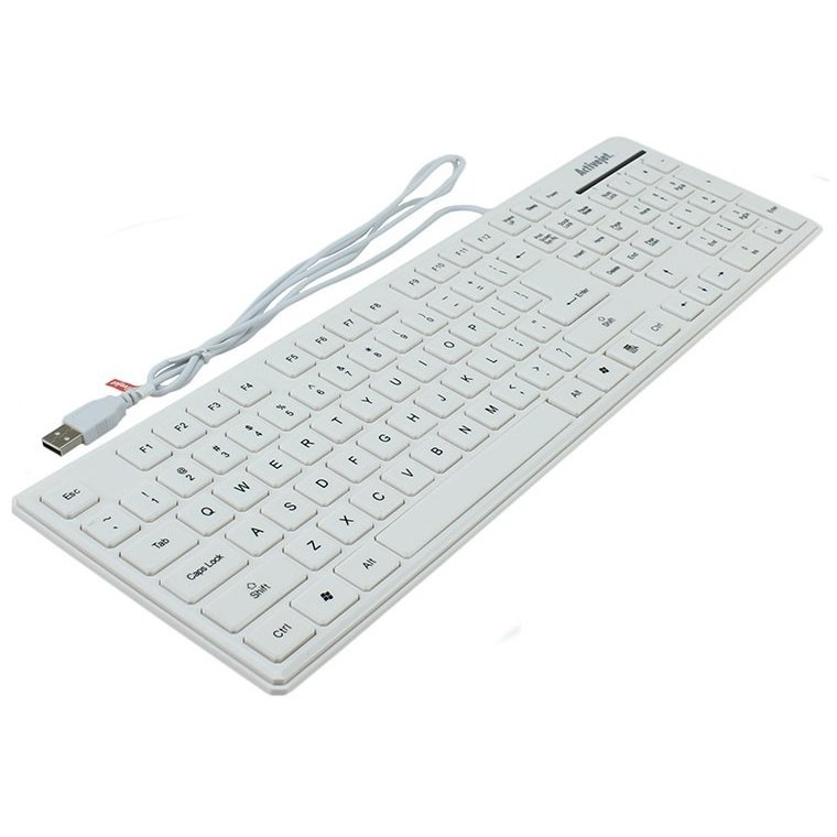 Tastatura PERACJKLA0025 Slim Interfata USB cu fir 107 taste Alb