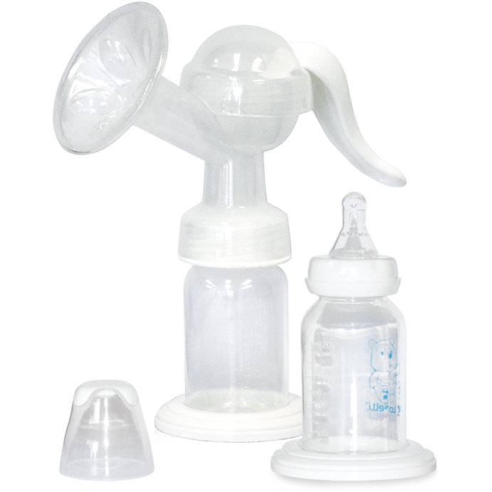 Pompa de san manuala cu biberon 120ml inclus Transparent