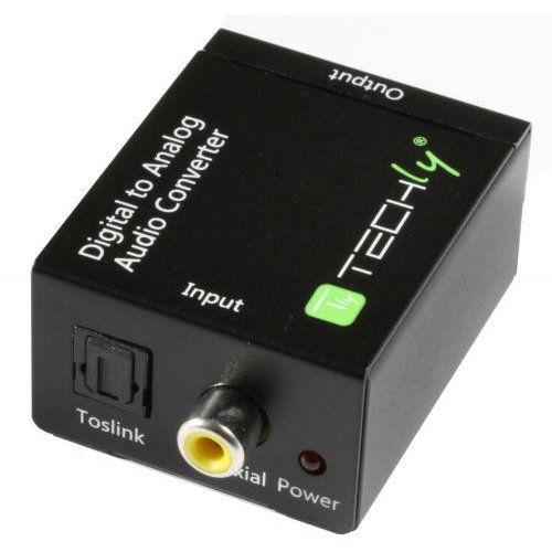 Convertor Techly 301139 Toslink SPDIF coaxial audio - analog stereo RCA Black — imaginea 2