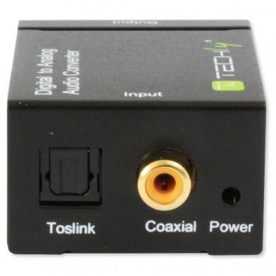 Convertor Techly 301139 Toslink SPDIF coaxial audio - analog stereo RCA Black — imaginea 4