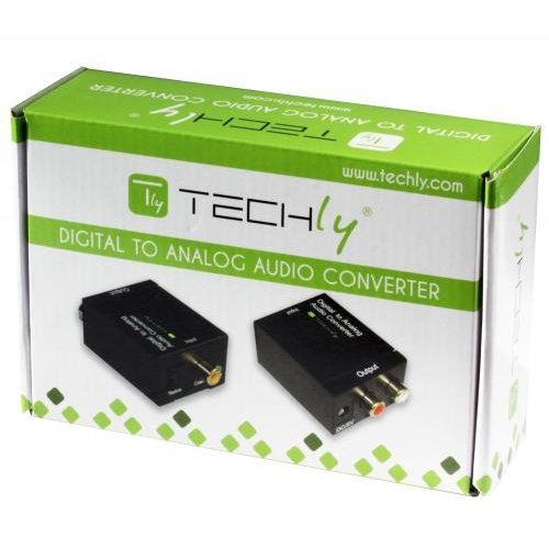 Convertor Techly 301139 Toslink SPDIF coaxial audio - analog stereo RCA Black — imaginea 5