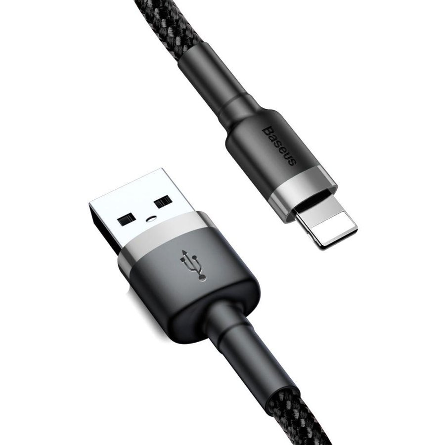 Cablu de date Cafule USB/Lightning 1m Negru/Gri
