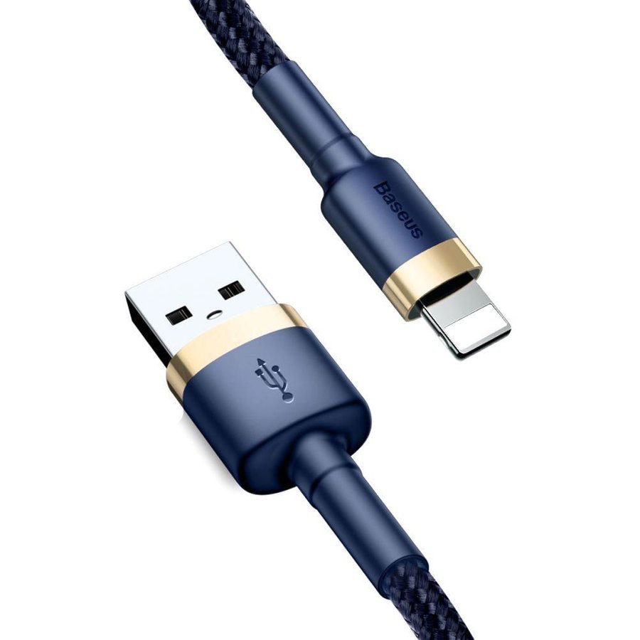 Cablu de date Cafule USB/Lightning 2m Albastru/Auriu