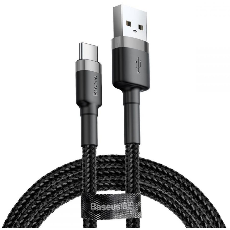 Cablu de date Cafule USB/USB Type-C 1m Negru/Gri