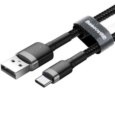 Cablu de date Baseus Cafule USB/USB Type-C 2m Negru/Gri