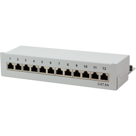 Patch Panel NP0019 Cat6A STP 12 porturi STP Grey
