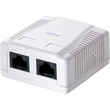 Priza de perete NP0072 Cat.6 UTP 2x RJ45 White