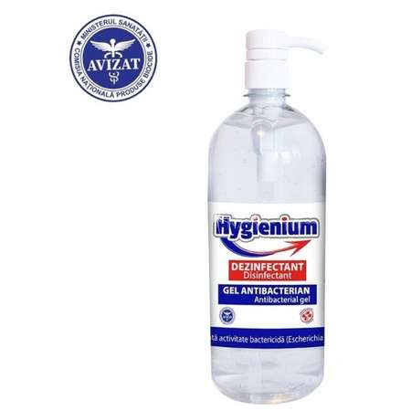 Gel Dezinfectant Antibacterian Hygienium Biocid 70% Alcool Bactericid 1 L (1000 ml) Eficient Pentru Dezinfectie Igienica Maini