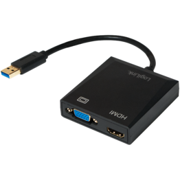 Adaptor Logilink UA0234 USB 3.0 - VGA-HDMI Black