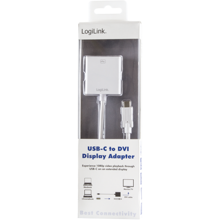 Adaptor Logilink UA0245A USB-C 3.1 - DVI White — imaginea 3