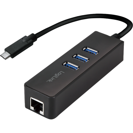 Hub USB UA0283 USB 3.2 gen 1 + RJ45 Black