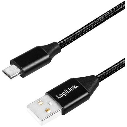 Cablu de date CU0143 USB 2.0 - Micro USB 0.3m Black