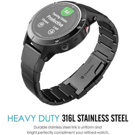Accesoriu smartwatch TECH-PROTECT Steelband Garmin Fenix 3/5X/3HR/5X Plus/6X/6X Pro Black