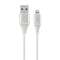 Cablu de date Gembird Premium Cotton Braided USB - Lightning 1m White Silver