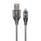 Cablu de date Gembird Premium Cotton Braided USB - Lightning 2m Space Grey Silver