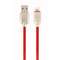Cablu de date Gembird Premium rubber USB 2.0 - Lightning 1m Red Gold