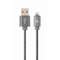 Cablu de date Gembird Premium spiral metal USB 2.0 - Lightning 1m Metallic Grey