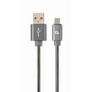 Cablu de date Gembird Premium Spiral Metal USB - Micro USB 2m Grey